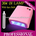 Professional Nail Art Pink and White 36W nail UV Lamp led nail lamp